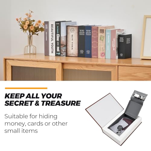 Buchtresor mit Kombinationsschloss, Ohuhu Echtes Papier Buchsafe Wörterbuch mit Geheimversteck, Safe Tresor Book Safe für Schlüssel, Geld und Schmuck, Geschenk für Familie Freunde Weihnachten