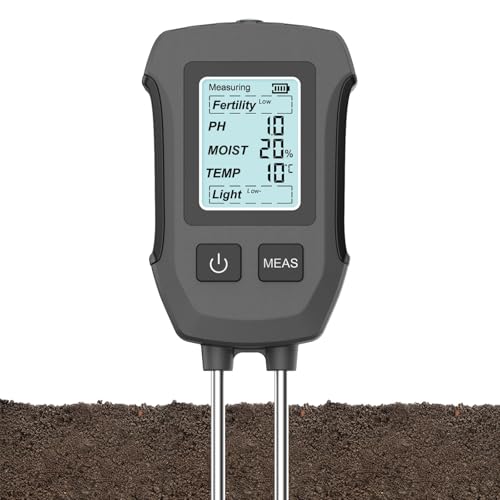 Image of HASTHIP 5 in 1 Soil Meter Dual Probes Soil Meter for Soil Fertility /Moisture /Temp /pH /Sun Light /LCD Digital Soil Moisture Meter Precison Agriculture Soil Meter (No Battery Included)