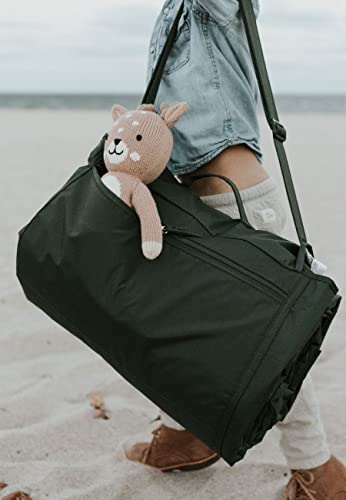 Image of Little Unicorn 5'x10' XL Outdoor Family Picnic & Beach Blanket | Durable & Water-Resistant Fabric | Compact Fold & Easily Wipes Clean | Zipper Pocket (Tropical Leaf)