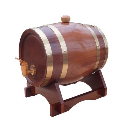 Barril de madera de roble para almacenamiento o envejecimiento de vino y licores, de 1,5 a 20 l, Chocalate Color, 5 L