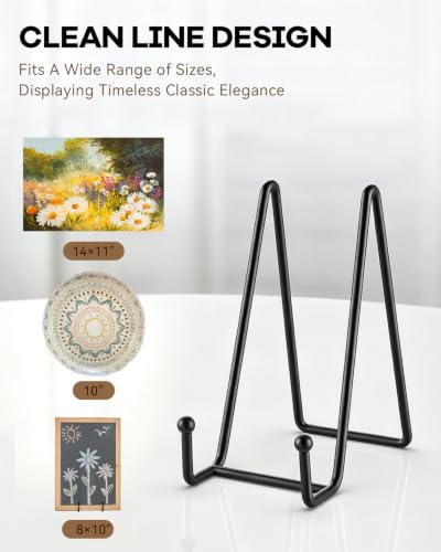 Image of 3 Pack 6 Inch Plate Stands for Display - Metal Picture Stand Plate Holder