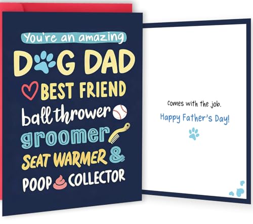 BENNLOOS Funny Fathers Day Card from Doggy, Dog Dad Gifts for Men, Dog Dad Father‘s Day Card Gifts for Men Husband