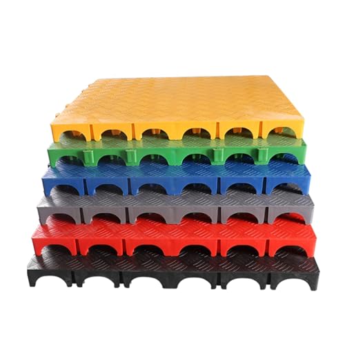 Modular Interlocking Grid Tiles Heavy Duty Garage Floor mats, car wash Facility Drainage, Suitable for Deck Patio Garage Balcony Bathroom Wet Areas(Green,50x50x4CM-4piece)