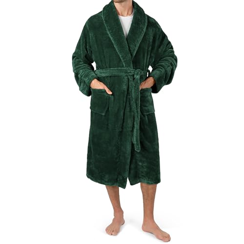 PAVILIA Mens Soft Robe, Plush Fluffy Fleece Bathrobe Men, Long Sherpa Shaggy Spa Robe2