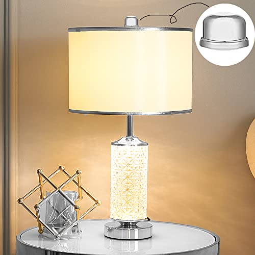 Hyamass 8Pcs Lamp Finial Knob Lamp Accessories 1/2 Inch Tall Lamp Finials Plated Steel Finials Tapped 1/4-27 For Lamp Harp Tops(Silver） #TOP4