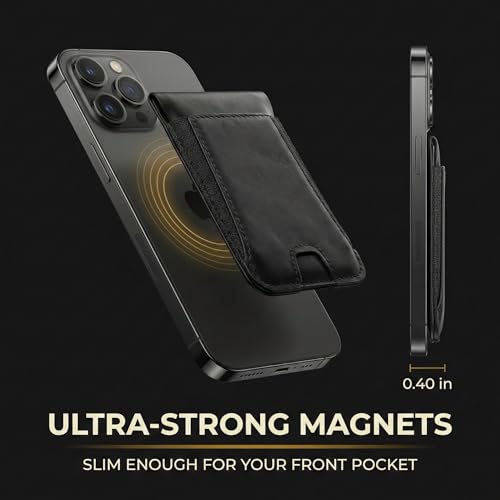 Genuine Leather Magsafe Wallet,10 Card Holder With Stand, Slim Magnetic Wallet Mag Safe for iPhone,Compatible With iPhone 17/16/15/14/13/12 Series and Selected Samsung Devices Apple Accessories, Black - image 5
