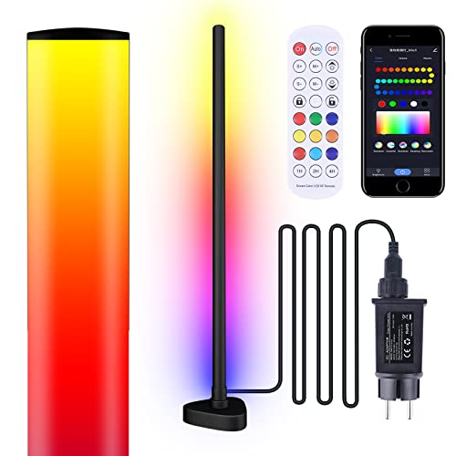 Miheal Led Floor Lamp, Corner Lamp Rgb+ White Modern Smart Floor Lamps 16 Millions Color Changing Diy Mood Lamp For Living Room Bedroom Party With App Remote Voice Control Compatible With Alexa #TOP11