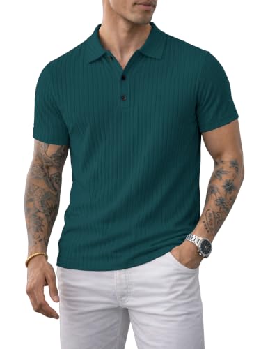 Image of Noble Monk Relax Fit |Textured| Lycra | Polo Neck T-Shirt