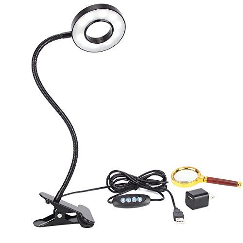 Kernorv Clip on Light/Reading Lights, 5W USB Dimmable 5 Color Modes Led Clip