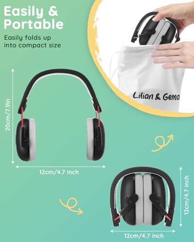 Lilian&Gema Fones de ouvido com cancelamento de ruído para crianças, SNR 25dB com redução de ruído,