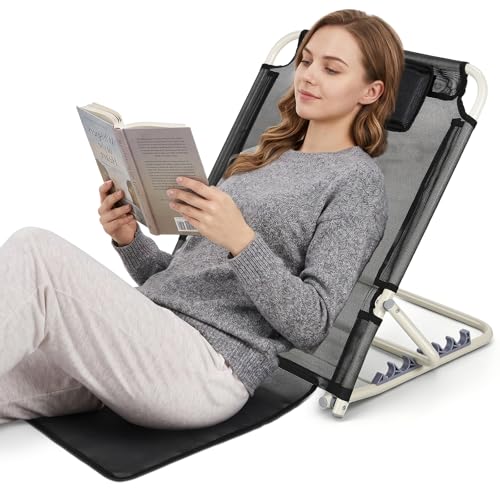 Adjustable Bed Backrest 6-Position 30-68 Bed Wedge Pillow with Breathable Mesh & Detachable Neck Pillow Foldable Back Support for Sitting Up in Bed Couch or Floor - for Reading Gaming Relaxing