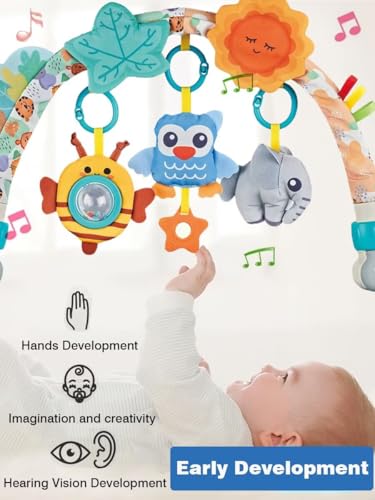 Image of Pau1Hami1ton Baby Stroller Arch Toys, Car Seat Toys,Baby Gifts.S-19(Blue Owl)