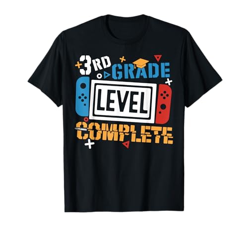 3rd Grade Level Complete Last Day of School Gamer Boys Kids T-Shirt