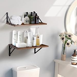 2pcdeepfloatingshelves12inchdeepwallmountedhangingshelvesforlivingroomkitchenofficebathroomandbedroomdecorstorageanddisplayshelfsetrusticbrown Urban Country Home Decor 2 pc deep floating shelves 12 inch deep wall mounted hanging shelves for living room kitchen office bathroom and bedroom decor storage and display shelf set rustic brown urban country home decor