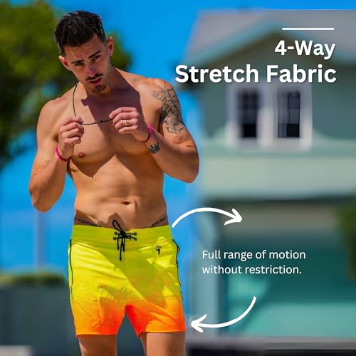 Tucann Men's Trunks 5" Compression Liner Quick Dry Zipper Pocket Chlorine Resistan 4 Way Stretch Faded Shorts for Men3