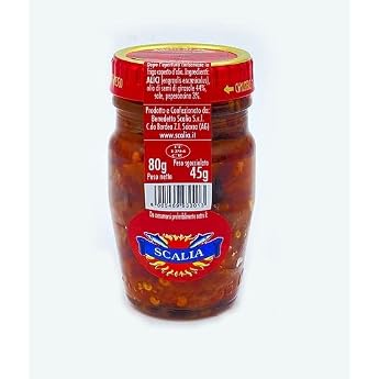Scalia anchovy fillets with chilli in oil anchovies from Italy Sicily 80 g filletti di alici