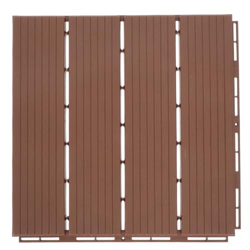 DEARMAMY Suelo Compuesto de Madera y Plástico para Exteriores Resistente al Agua Humedad Duradero y Apto para Jardín Balcón y Terraza Diseño Antideslizante Color Marrón Rojizo Instalación