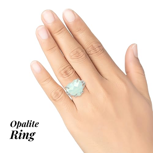 Image of Reiki Crystal Products Adjustable Rings, Amethyst, Black tourmaline, Goldstone brown, Green Jade, Lapis Lazuli, Opalite, Red Jasper, Rose Quartz, Tiger eye, Gemstone Ring