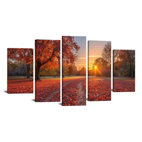 Tableau nature paysage automne artistique peinture art moderne sur toile encadrée luxe JOSUE