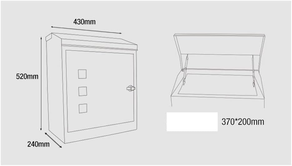 HBJWOV Mailboxes Designer Locking Medium Capacity Galvanized Steel, Wall-Mount Mailbox
