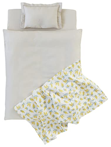 SANDESICA サンデシカ ベビー布団 セット ミニサイズ わたしとベビーのお布団セット ミニサイズ 60×90cm 9点セット おくるみケット スモークベージュ×ミモザ 1406-9998-51