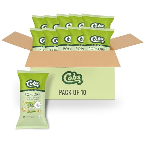 Cobs Natural Lightly Salted and Slightly Sweet Popcorn, 13g x 5 bag Multipack x10 (650g total)