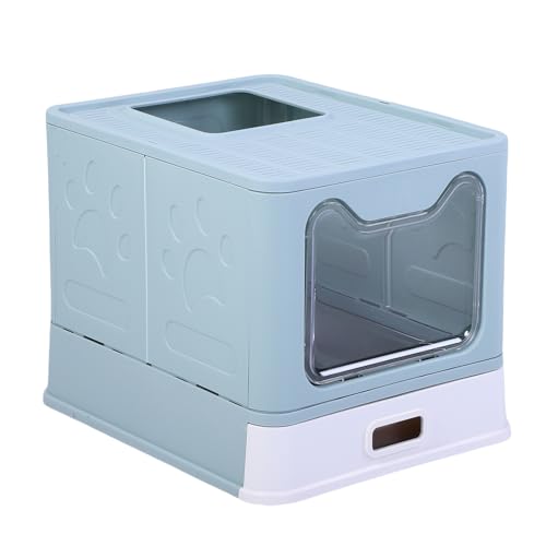 Caja sanitaria para gatos plegable acero inoxidable azul miniatura 1