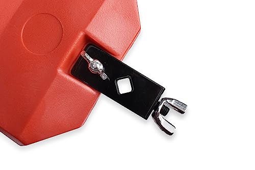 Ceaz Jam Block - Latin Percussion Instrument, Musical Drum Block Accessory, Red Plastic with Adjustable Mounting Bracket - Complete with Drumstick Keyring