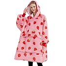 KFUBUO Wearable Blanket Hoodie for Adults Sherpa All Patterns Oversized Sweatshirt Blanket with Pockets