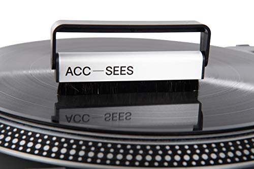 Acc-Sees APV015 Pro Vinyl Carbon Fibre Vinyl Cleaning Brush - Anti-Static, Silver, 2.0 cm*12.0 cm*14.0 cm