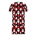 Women's Christmas Zipper Up Robe Short Sleeve Loungewear Dress Loose Nightgown Bathrobe Sleepwear with Pockets