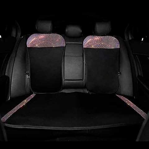 dayutech Universal Bling Back Seat Cover Cushion Rear Bench Set Mat Pad with Crystal Rhinestones for Women Girls Baby Pet Dog White Diamonds (Rear Back seat -Colorful) Cover
