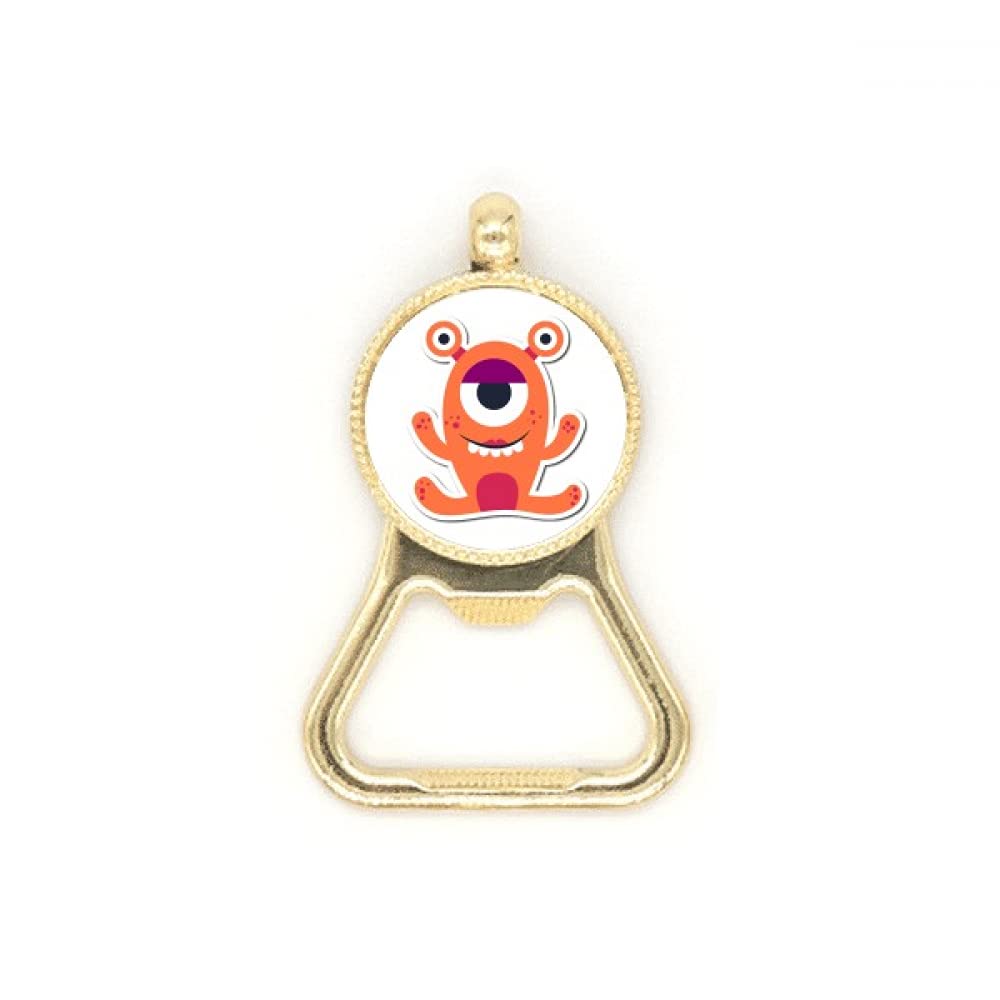 Porte-clés monstre orange avec décapsuleur acier inoxydable idée cadeau originale