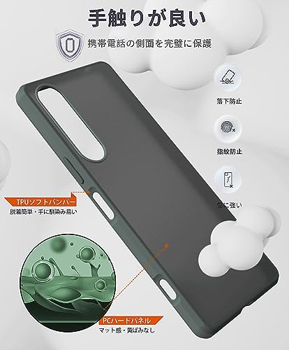 Image of For Xperia1 V Case, SO-51D SOG10 Case, Strap Hole, Compatible TPU Soft Case, Shockproof, Shockproof, Absorbent, Anti-Fingerprint, Thin, Lightweight, Translucent, Matte Finish, No Yellowing, Xperia One