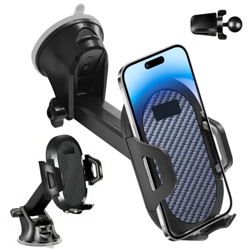 LAIVIYA Soporte Movil Coche, Soporte Movil Coche Ventosa, Liberación De Un Botón Y 360° Rotación, Sujeción Movil CocheUltra Potente Ventosa, Adaptador Movil CocheCon iPhone Y Telefono De 4-7.2'