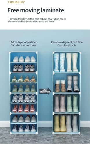 Image of Premium Modular Plastic Shoe Rack for Home | 12 ๐๐๐๐๐
Shoe Rack with 6 Doors, Hook Holder for Home Storage Organizer with Metal Door Frame to Cover Chappal Slipper Sandals Shoes - Black