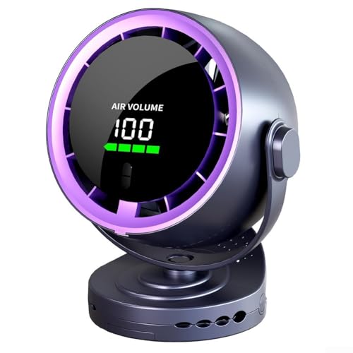 Springwillfly Ventilador de pantalla digital de rotación de 720°, 100 niveles de velocidad, ABS para colgar en la pared con ventiladores eléctricos de clip, para oficinas, dormitorios, dormitorios
