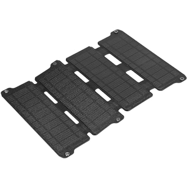Monokrystaliczny Panel Słoneczny 14W 5V, Składany Panel ładowania Zewnętrznego, ładowarka Słoneczna z Podwójnym Wyjściem USB i wodoodporność IPX6, Idealny na Kemping, Wędkarstwo i turystykę