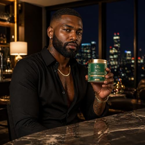 Image of KXNG Cosmetics Luxury Shea Body Butter Cream - 4oz | Organic Body Butter for Men & Women with Cocoa, Mango & Coconut Oil | Moisturizing Cream for Hands, Feet & All Skin Types - Rich Baby Daddy
