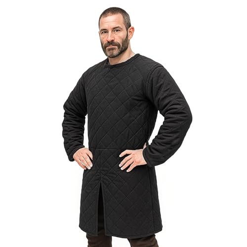 Gambeson médiéval matelassé noir pour éliminer les frottements d'armure