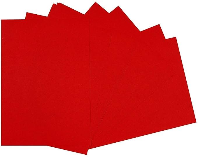 Image of SEJASCOLLECTIONS | Pack of 20 | Red, Bright, A1, BIG / FULL Size, Pastel Sheets / Chart Paper, Used in art and craft, collage, projects, posters etc. Plain / Unrulled, Size: 70x56 centimeters, 200 GSM thickness.