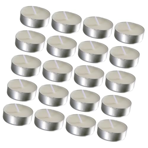 Levemolo Set of 50 Small Tea Light Candles Round Household Candles Bulk for Wedding Party Home Decor