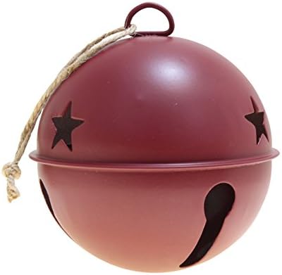 Haute Decor Jingle Bell Christmas Tree Onaments, Large Size 3.35-inch Diameter, 6-Pack - Assorted Colors (Silver/Steel, Red, & Green), Includes Hanging String Attached