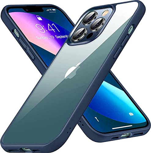 Image of mobistyle Designed for iPhone 14 Pro Enhanced Metal Camera Guard Shockproof Back Cover Case iPhone 14 Pro (Blue)