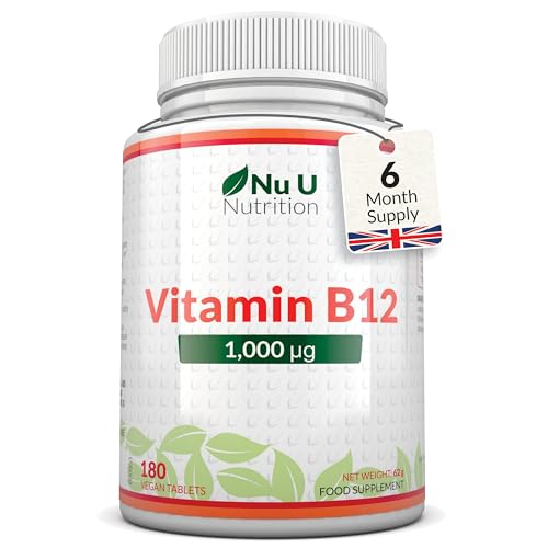 Nu U Nutrition Vitamine B12 1000μg, 180 Comprimés Végétaliens
