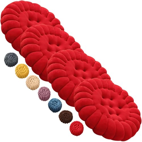 Hoowarm Lot de 4/2/1 Coussin de Chaise Ronde 40CM Galette de Chaise Coussin de Chaise Salle à Manger Interieur Epais Coussin de Siège pour...