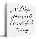 Beauty Shop Wooden Box Sign, Hair Salon Barbershop Decor, Hair Stylist Gifts for Women Men Hairdressers Hairstylist Hairapist Christmas Birthday Gift, I Hope You Feel Beautiful Today