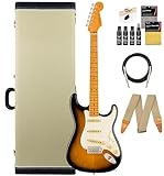 Fender Eric Johnson Stratocaster - 2-Color Sunburst Bundle with Deluxe Blonde Hard Case, Strap, Cable, and Guitar Cleaning Kit