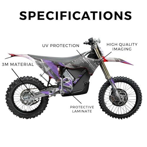 Image of Glossy Glitter Stark Varg MX 2023-2025 Graphics Kit Wrap - Grunge Star Purple - Varg MX Skin - Premium 3M Vinyl Protective Wrap Decal Cover - Easy to Apply | Crafted in The USA by MightySkins