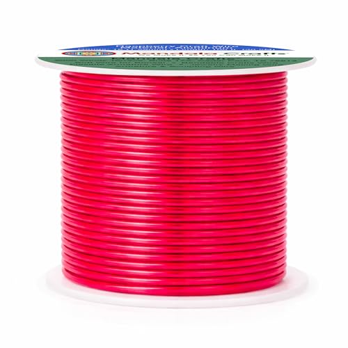 Image of Mandala Crafts 16 Gauge Raspberry Anodized Aluminum Craft Wire, 100 FT | Colored, Flexible, Bendable, for Bonsai, Armature, Sculpting, Wire Wrapping, Jewelry Making, Weather & Tarnish Resistant